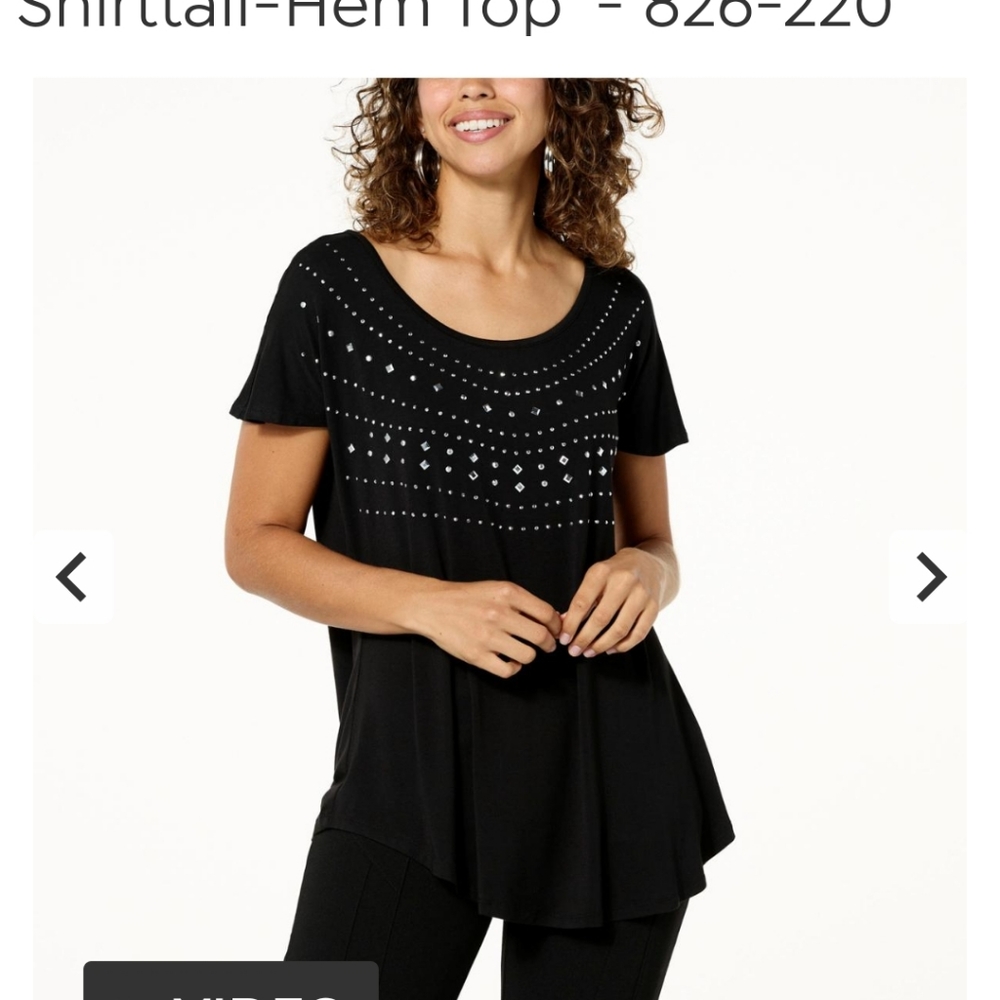 NWOT Anthony Originals embelllished shirtail hem top